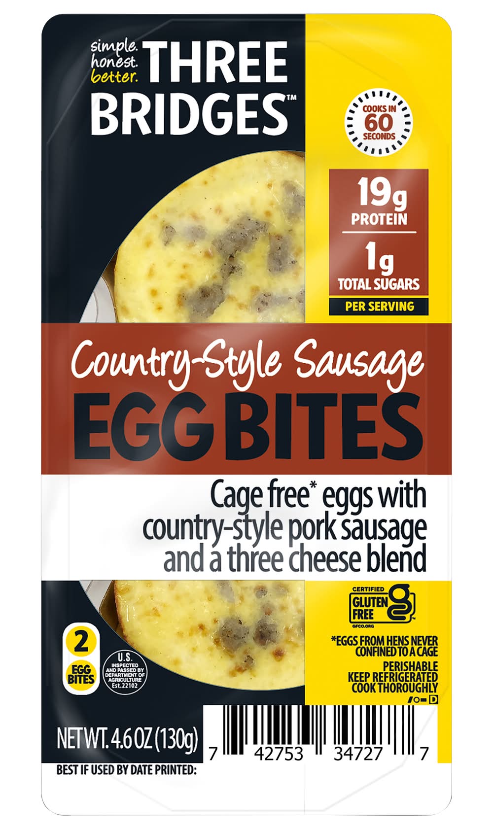 Three Bridges Country-Style Sausage Egg Bites (4.6 oz)