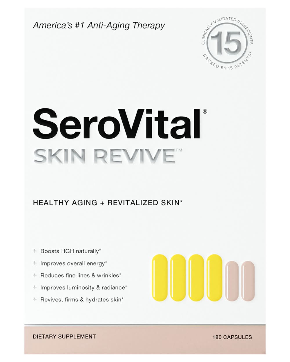 SeroVital Skin Revive Anti Aging Supplement Capsules For Women (180 ct)