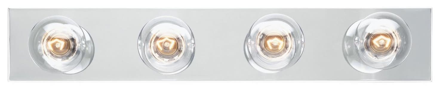 Westinghouse Chrome Silver 4 Lights Incandescent Bathroom Bar Fixture Wall Mount