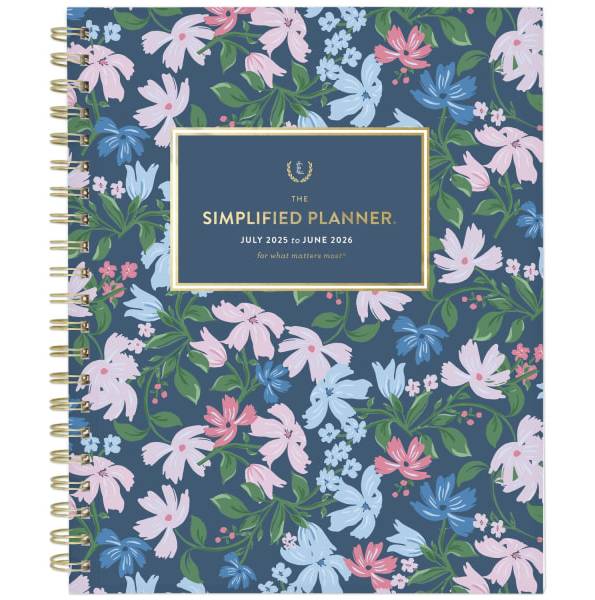 Simplified by Emily Ley for AT-A-GLANCE® Academic 2025-2026 Weekly Monthly Planner, Petite Floral, Large, 8 1/2" x 11"