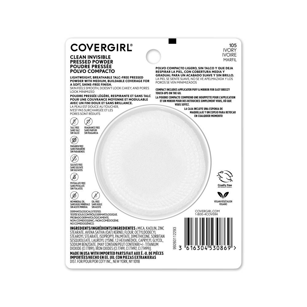 CoverGirl Clean Invisible Pressed Powder - Ivory 105
