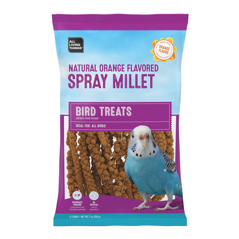 All Living Things Natural Spray Millet Bird Treats (12 ct) (orange)