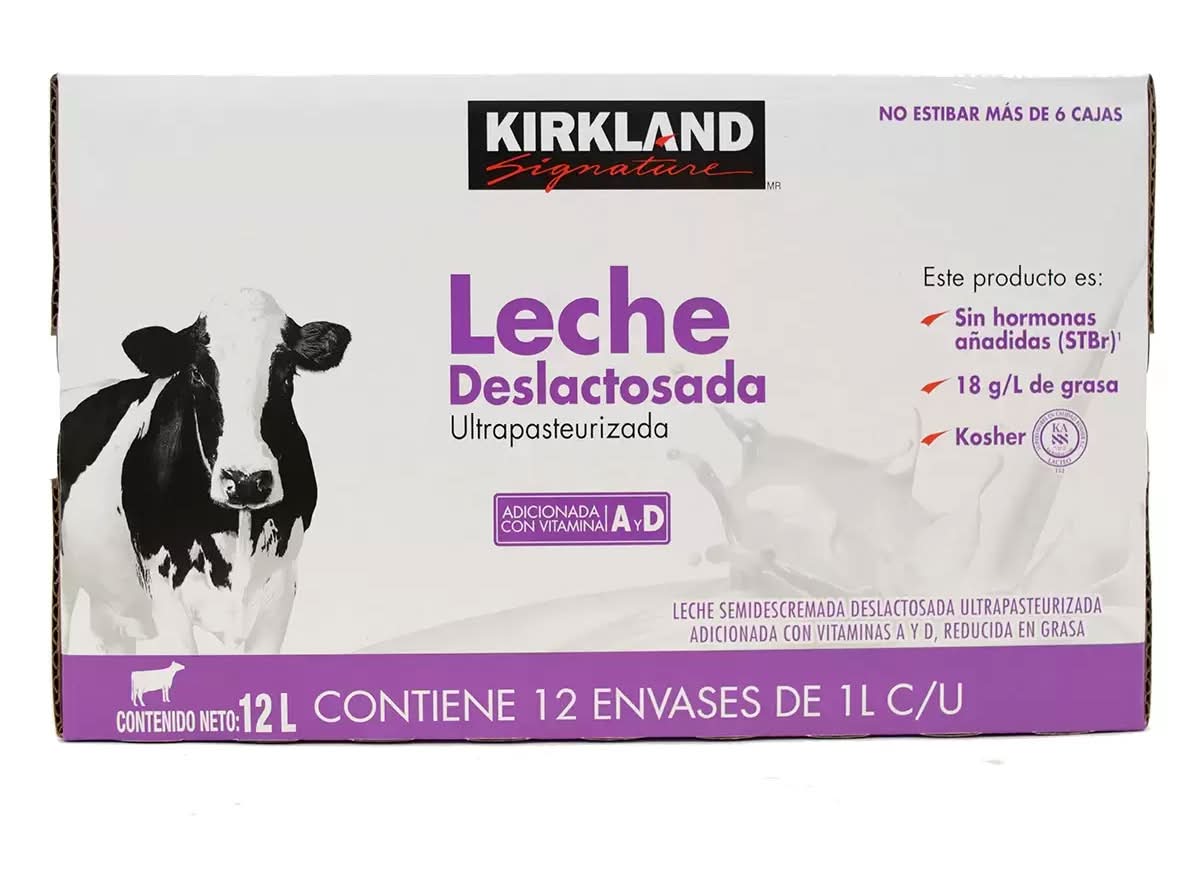 Kirkland Signature · Leche deslactosada (12 x 1 L)