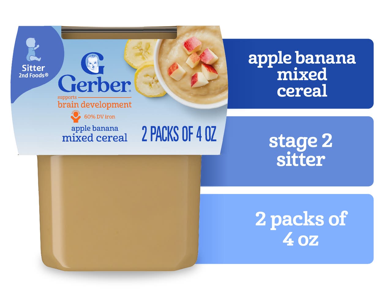 Gerber 2Nd Foods Apple Banana With Mixed Cereal (8 oz)