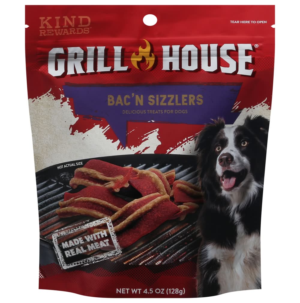Kind Rewards Grill House Sizzlers Dog Treats, Bacon (4.5 oz)