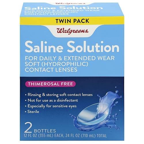 Walgreens Saline Solution - 12.0 oz x 2 pack