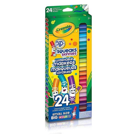 Crayola marqueurs lavables pip squeaks skinnies (24unités) - pip squeaks skinnies washable markers (24/pack)
