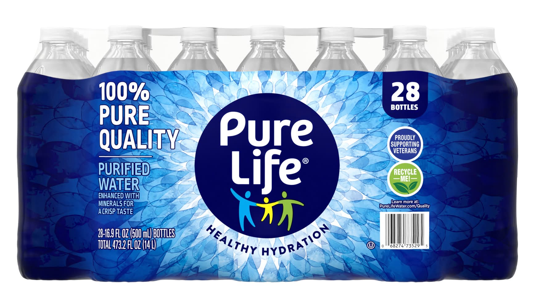 Pure Life 100% Purified Water (28 x 16.9 fl oz)