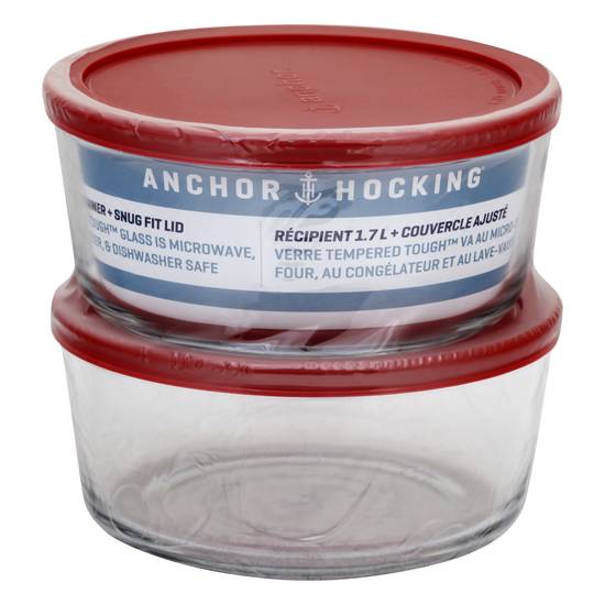 Anchor Hocking 7 Cup Container + Snug Fit Lid (2 ct)