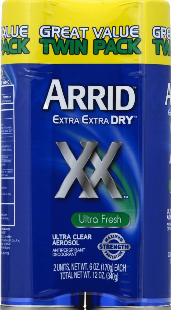 Arrid Ultra Clear Aerosol and Fresh Antiperspirant Deodorant (2 ct)