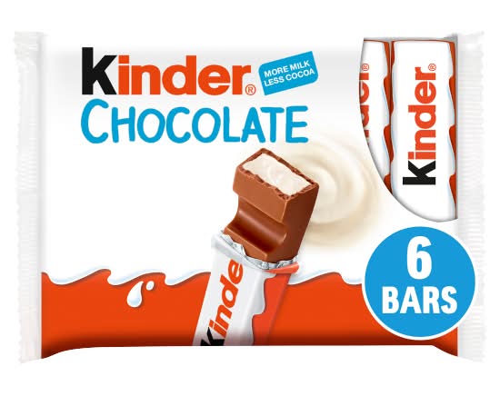 Kinder Medium, Milk Chocolate Treat Snack Bars Multipack (6 pack)
