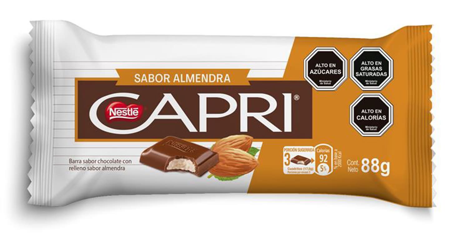 Capri · Barra de chocolate con relleno - Almendra (88 g)