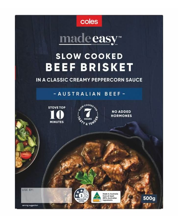 Coles Made Easy Slow Cooked Beef Brisket in Peppercorn Sauce (500g)
