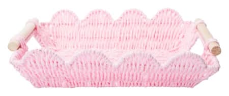Scallop Paper Rope Tray 12.60in x 10.63in Pink