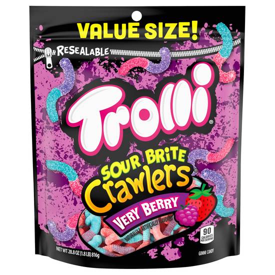 Trolli Sour Brite Very Berry Crawlers Gummi Worms