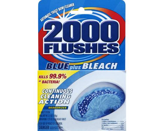2000 Flushes · Blue Plus Bleach Toilet Bowl Cleaner (2 tablets)