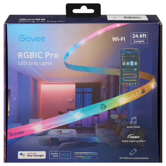 Govee 24.6ft Wi-Fi RGBIC LED Strip Light