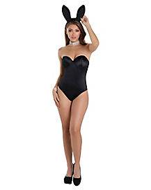 Adult Black Strapless Bodysuit (Adult Medium)