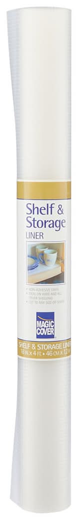 Magic Cover Shelf & Storage Liner 18 In X 4 Ft Woven Clear