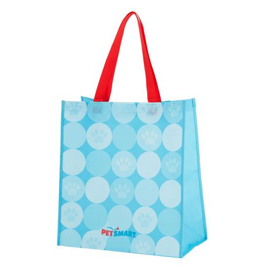Top Paw® Paw Print Reusable Shopping Tote Bag (Color: Blue, Size: One Size)