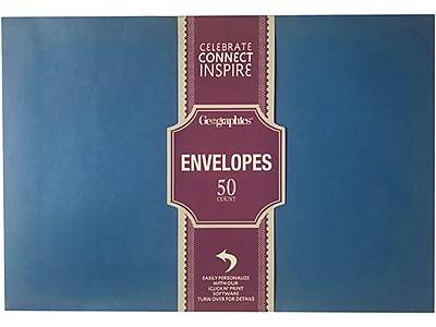Geographics Gummed A9 Greeting Card Envelopes, 5.75 x 8.75, Blue, 50/Pack (48463)