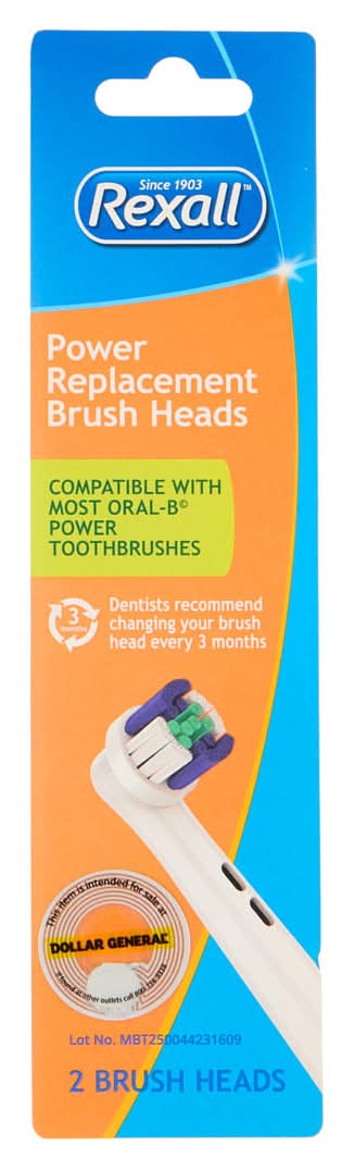 Rexall Power Replacement Brush Heads 2 Ct
