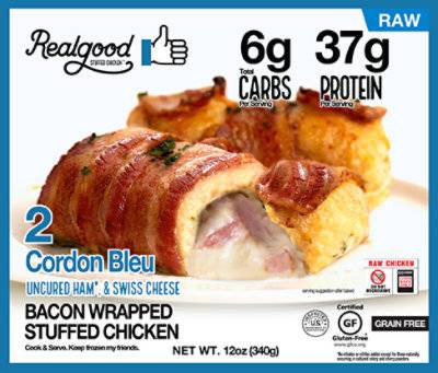 Rgf Bacon Wrapped Chicken Cordon Bleu (12 oz)