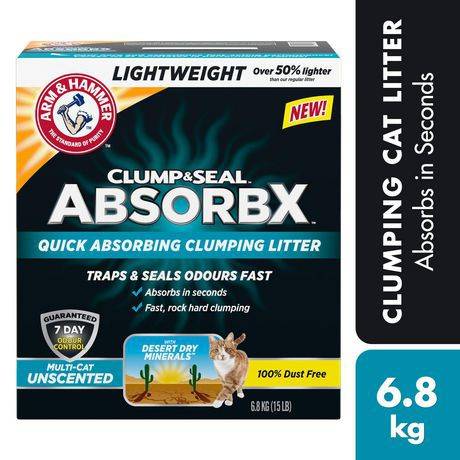 Arm & Hammer Absorbx Unscented Clumping Cat Litter (6.8 kg)