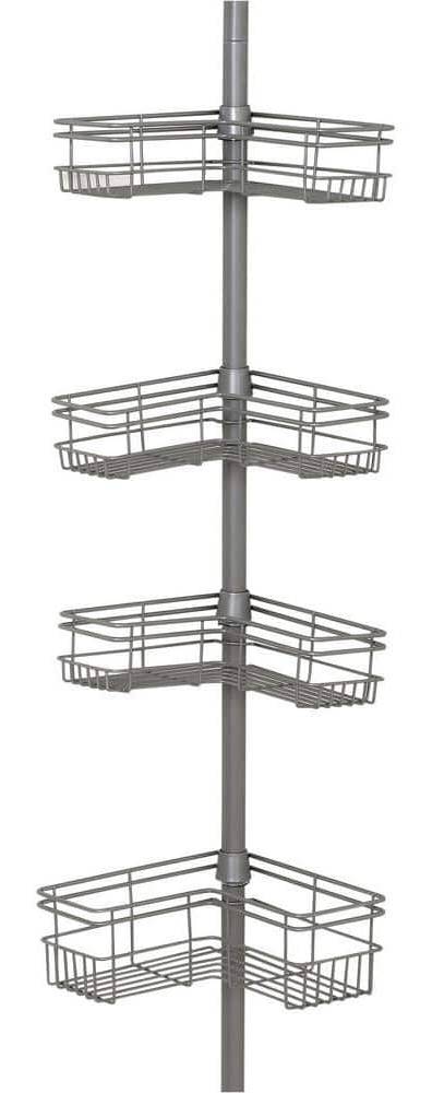 Glacier Bay Satin Nickel Tension Pole Corner Shower Caddy