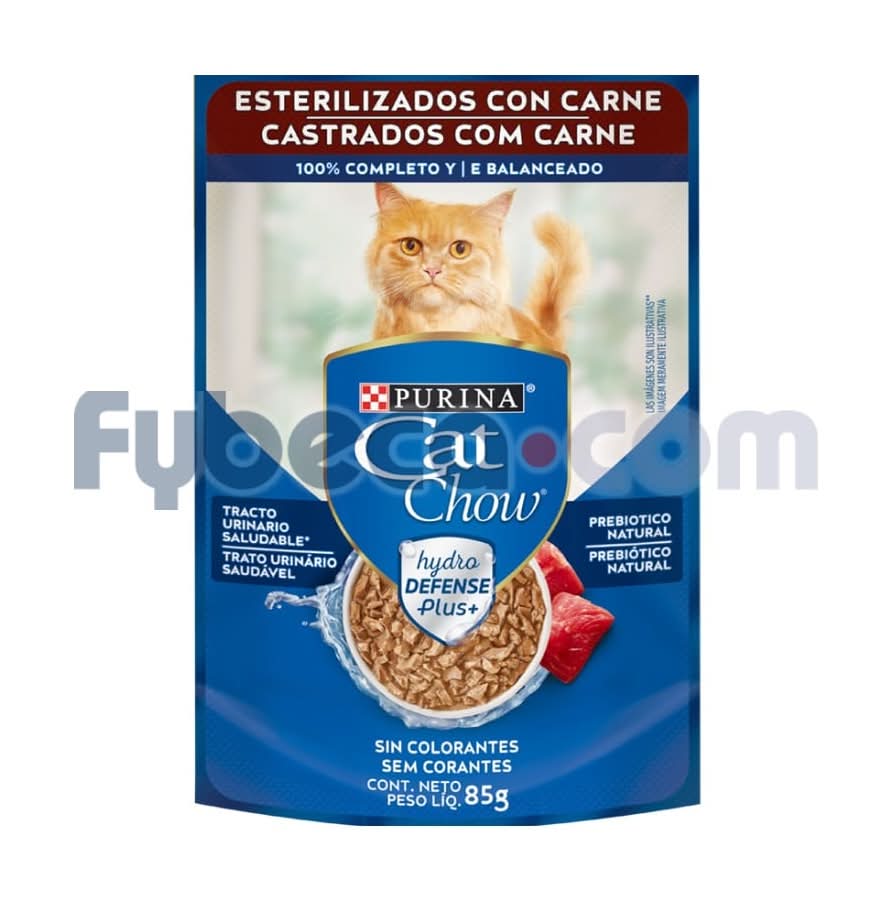 Alimento Humedo Cat Chow Esterilizados Carne 15X85Gr