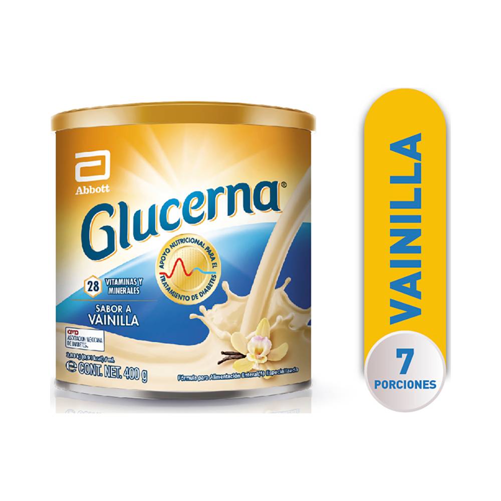 Glucerna fórmula de alimentación especializada sabor vainilla (lata 400 g)