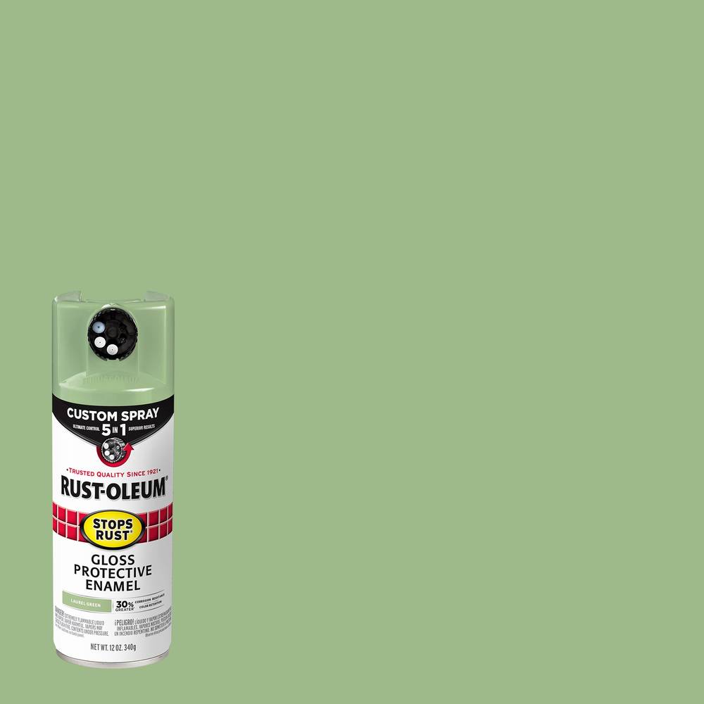 Rust-Oleum Stops Rust 5-in-1 Gloss Laurel Green Spray paint ( NET WT. 12-oz ) | 384753