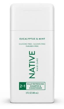 Native Hair Care Scalp Refreshing 2 in 1 Shampoo & Conditioner, Eucalyptus-Mint (3 fl oz)