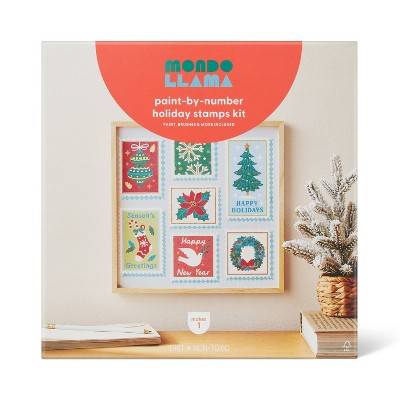 Christmas Craft Paint-by-Number Holiday Stamps Kit- Mondo Llama™