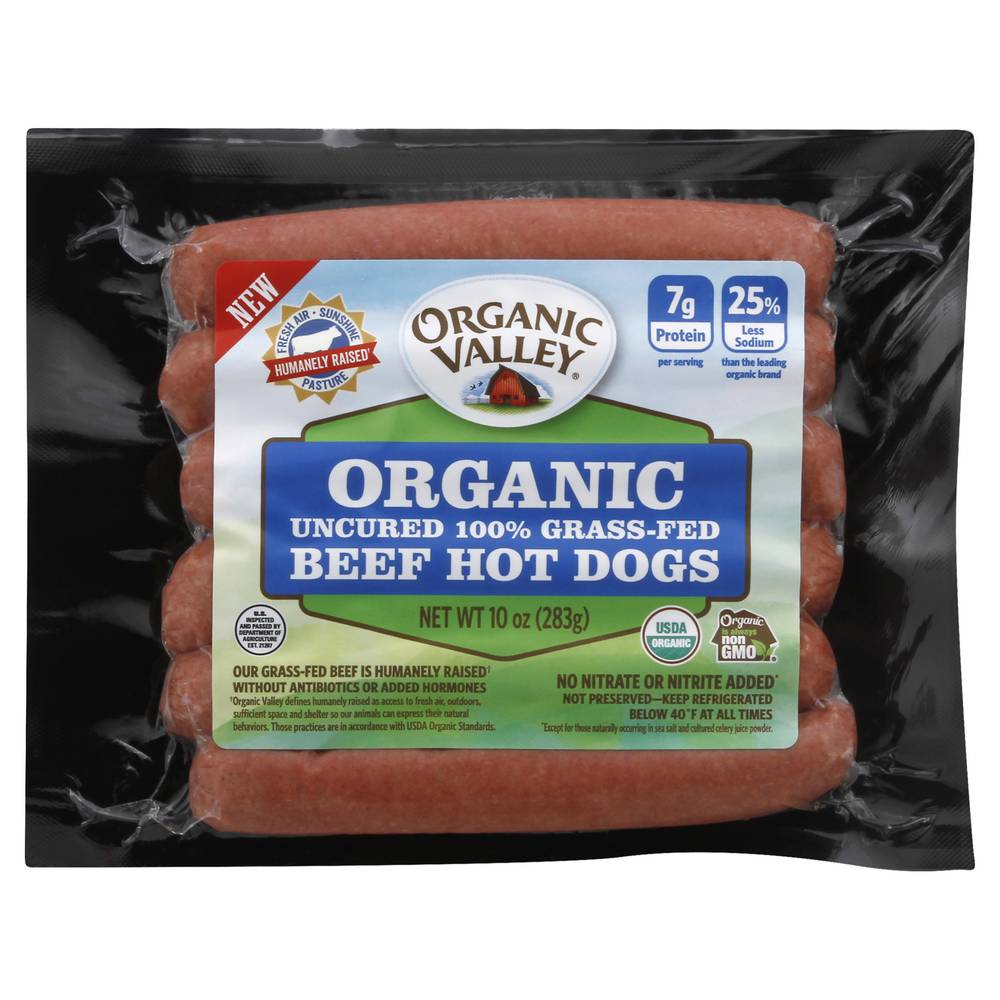 Organic Valley Uncured Grass-Fed Beef Hot Dogs (10 oz)