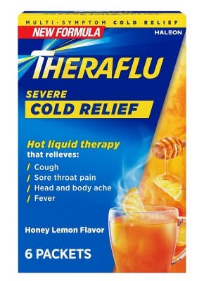 Theraflu Daytime Severe Cold Relief Packets, Honey-Lemon (6 ct)
