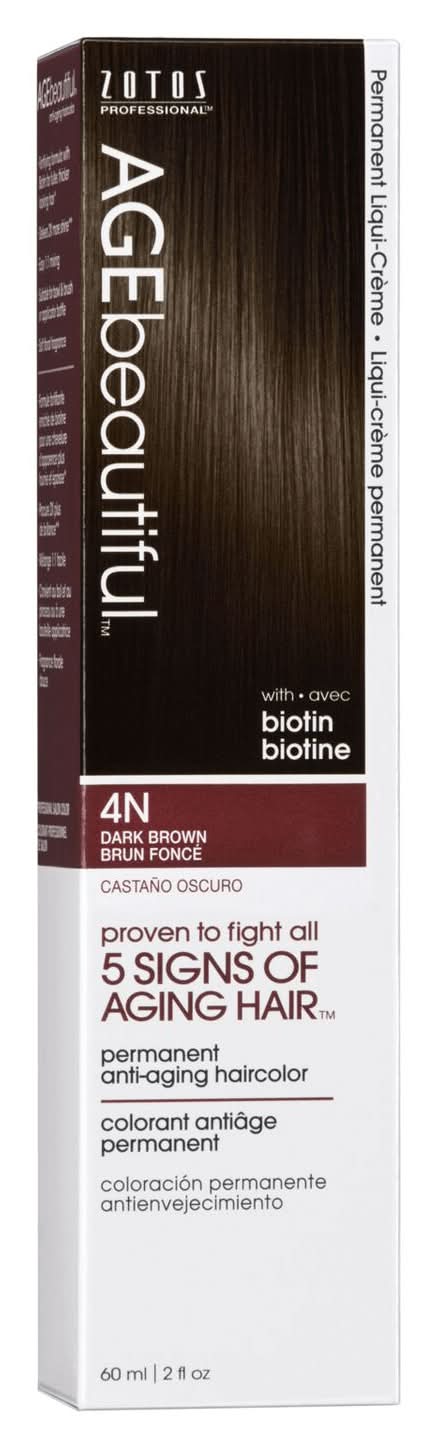 AGEbeautiful Permanent Liqui-Creme Hair Color, 4N Dark Brown (2 fl oz)