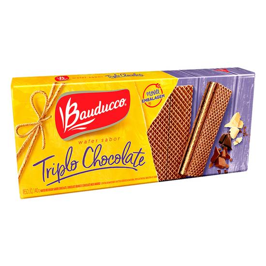 Bauducco wafer sabor triplo chocolate (140 g)