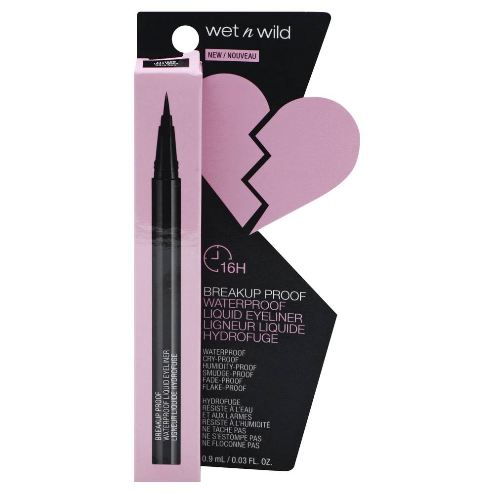 wet n wild Breakup Proof Black Liquid Eyeliner Ultra Black (0.1 fl oz)