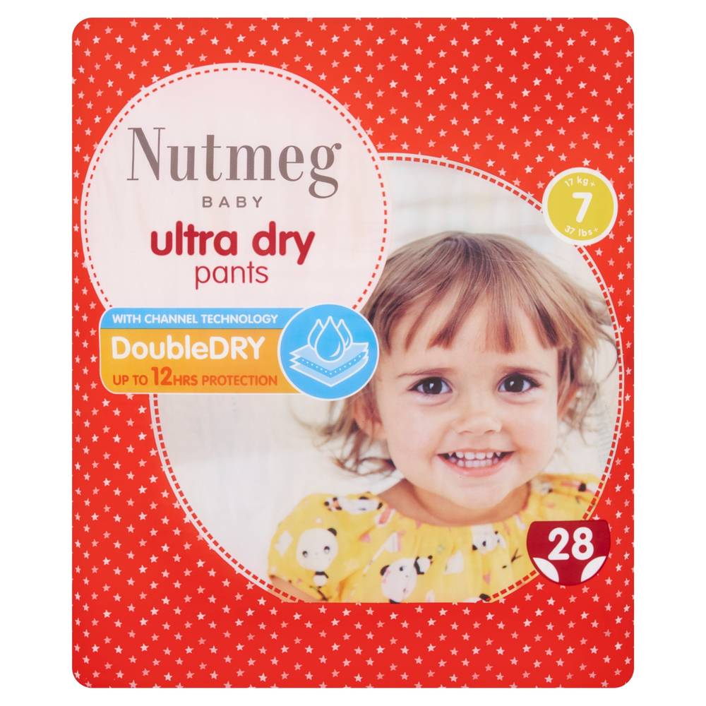 Nutmeg Size 7, Ultra Dry Pants 17 Kg+ (28 pack)