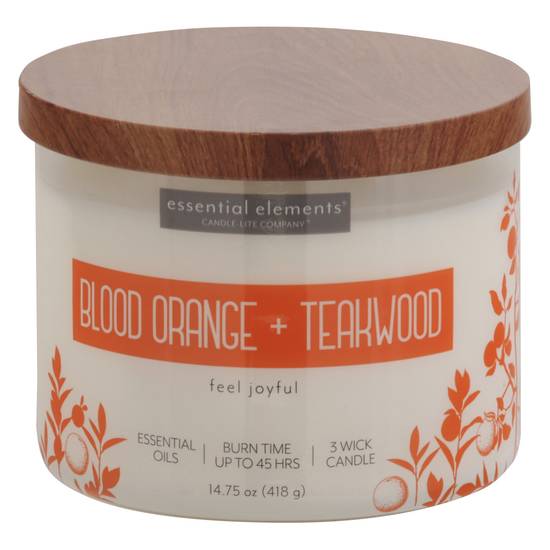 Essential Elements Blood Orange & Teakwood Candle (14.7 oz)