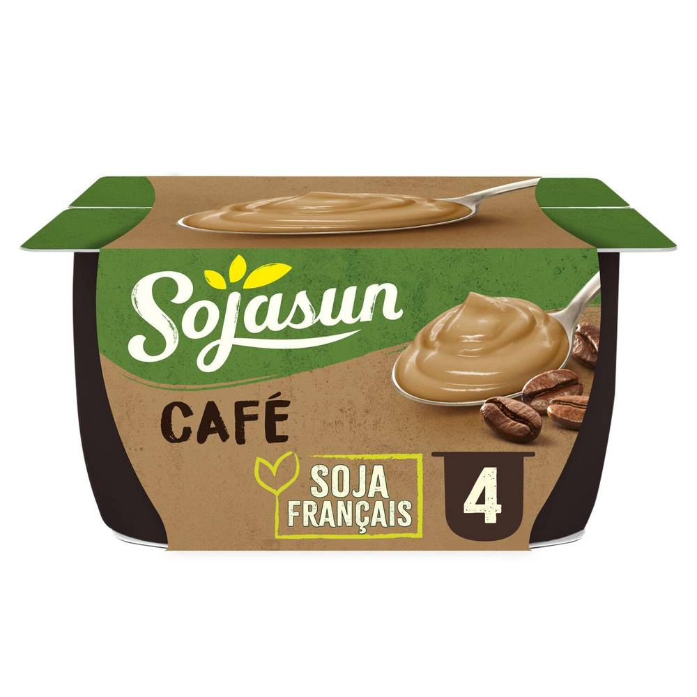 Dessert végétal soja café SOJASUN - les 4 pots de 100 g