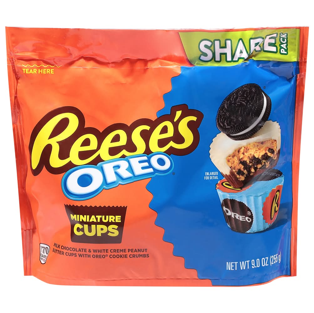 Reese's Oreo Milk Chocolate Miniatures Peanut Butter Cups Share pack (9 oz)