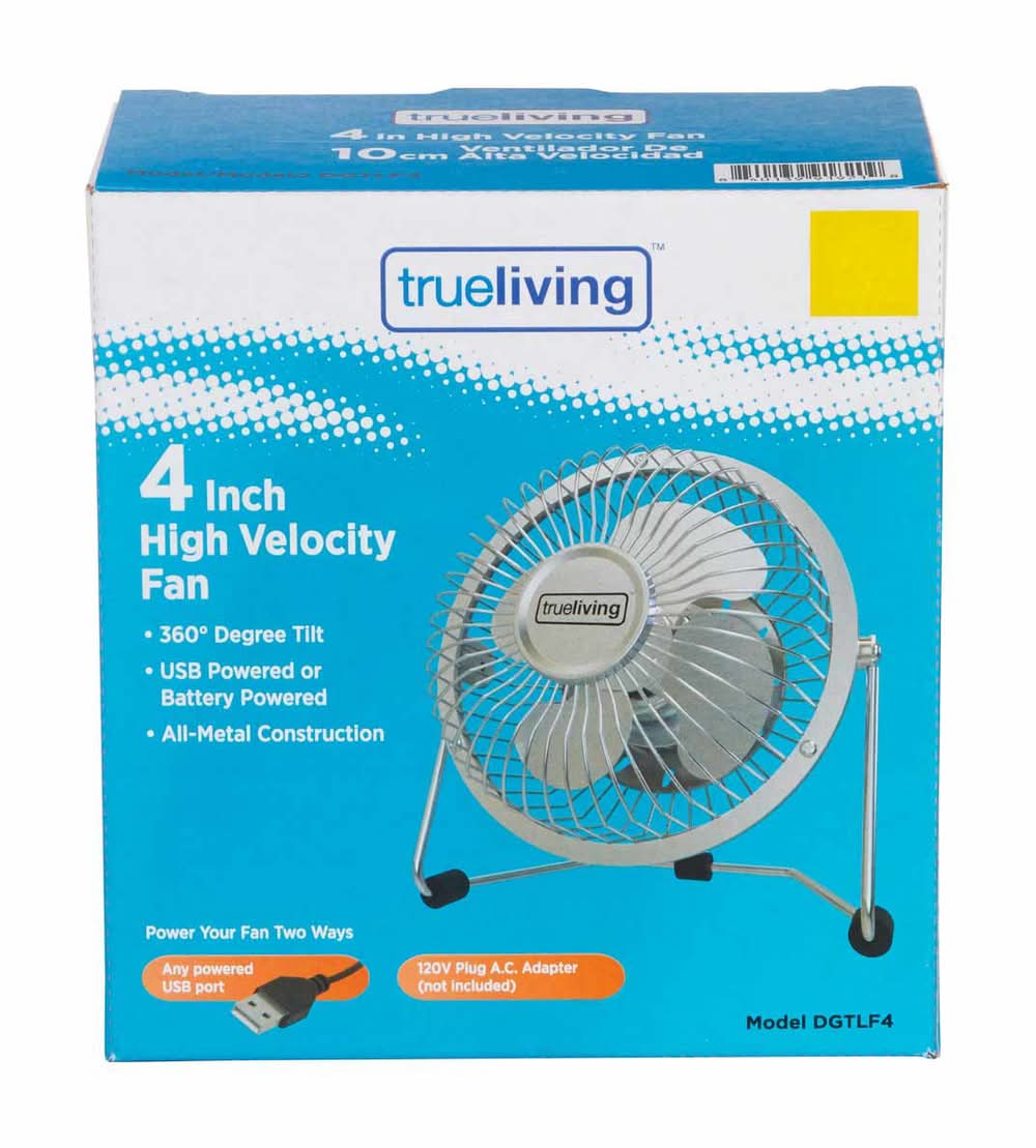 True Living High Velocity Fan 4 In Assorted