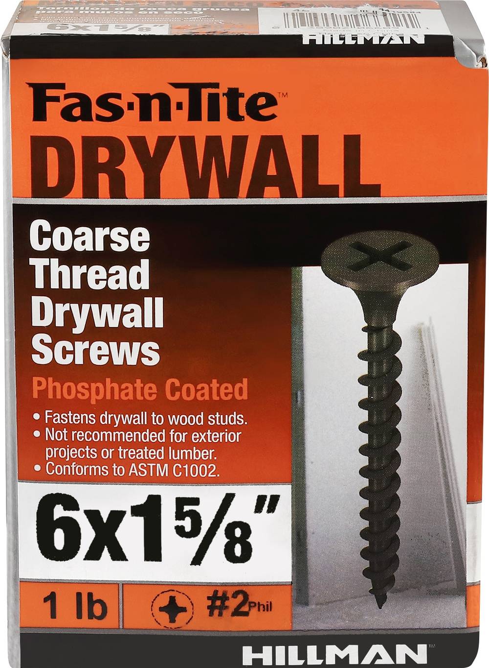 Grip-Rite Bugle Head #2 Phillips Coarse Thread Drywall Screws, #6 X 1-5/8 In (189 ct)