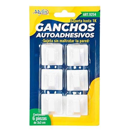 Ganchito Autoadhesivo 3x3cm - Blanco