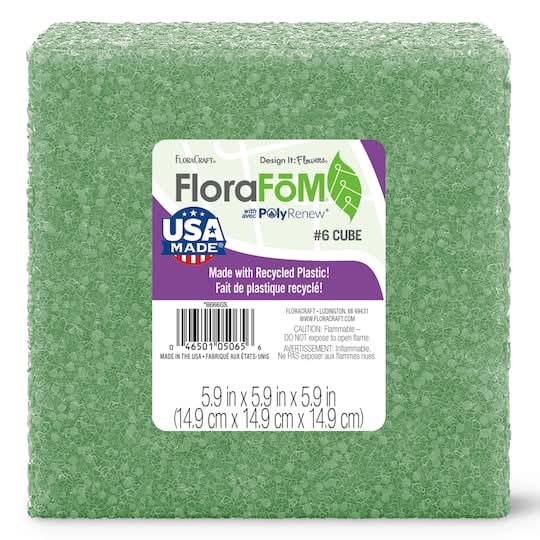 Floracraft Florafōm Foam Cube, 5.9 In