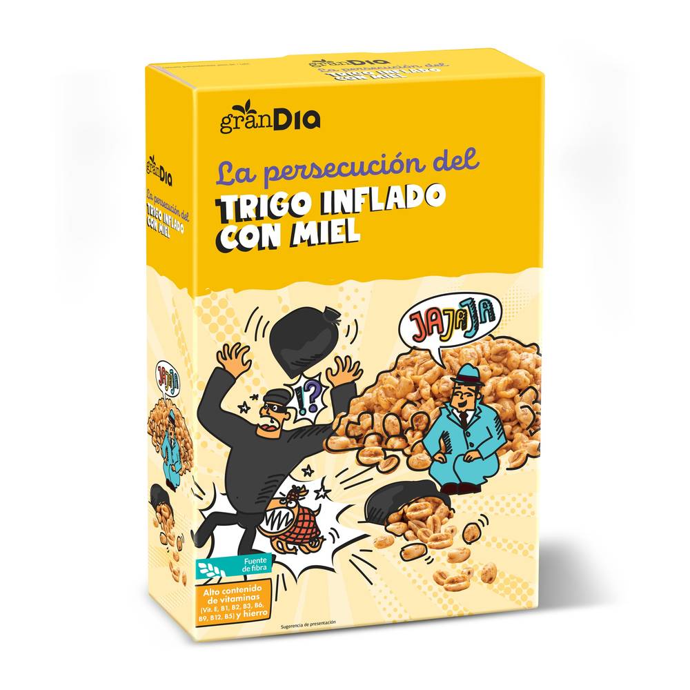 Cereales De Trigo Inflado Con Miel Gran Dia Caja 500 G