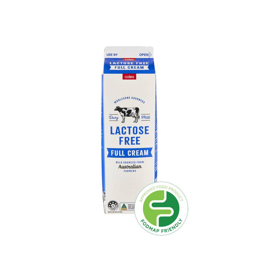 Coles Lactose Free Full Cream Milk 1L