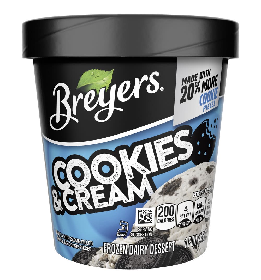 Breyers Ice Cream, Oreo Cookies-Cream (16 fl oz)